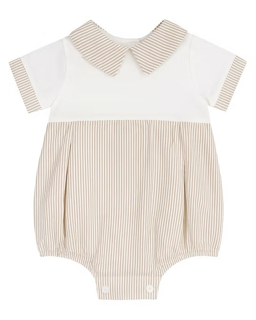 Beige Stripe Baby Romper