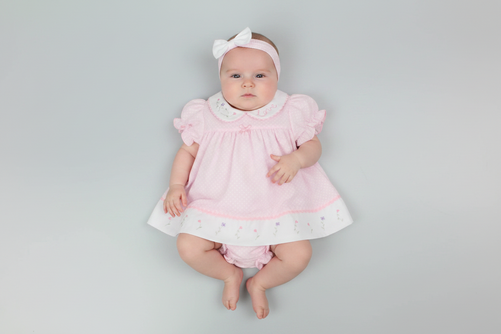 Pink Polka Dot Dress & Headband