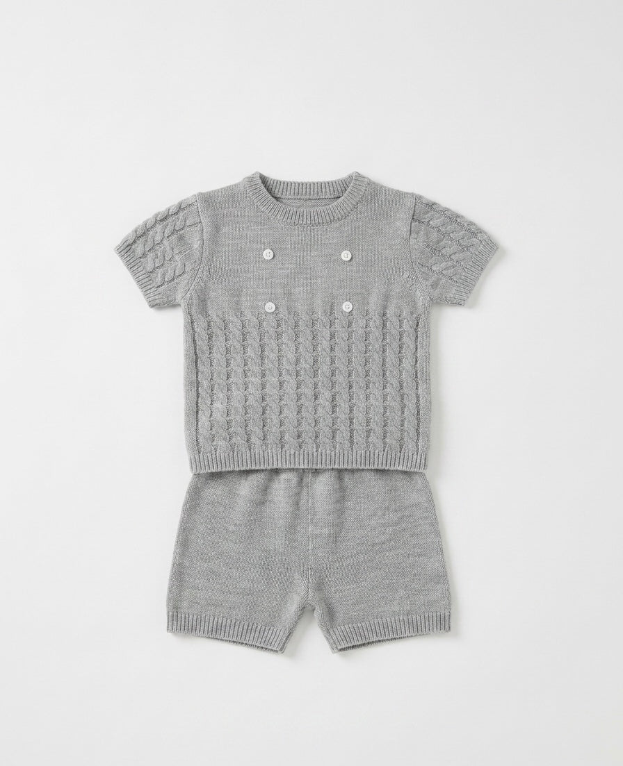 Boys Felipe 2-Piece Spanish Knitted Set – Grey