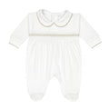 Unisex Velour Smocked Babygrow