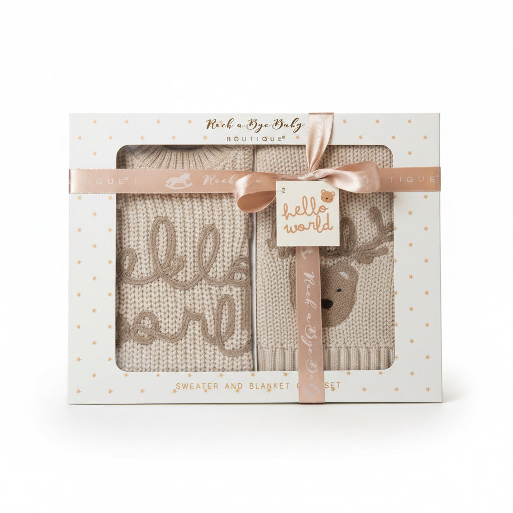 Hello world gift set sweater & blanket