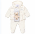 Rock bye baby jacket ,trouser and bear set -white