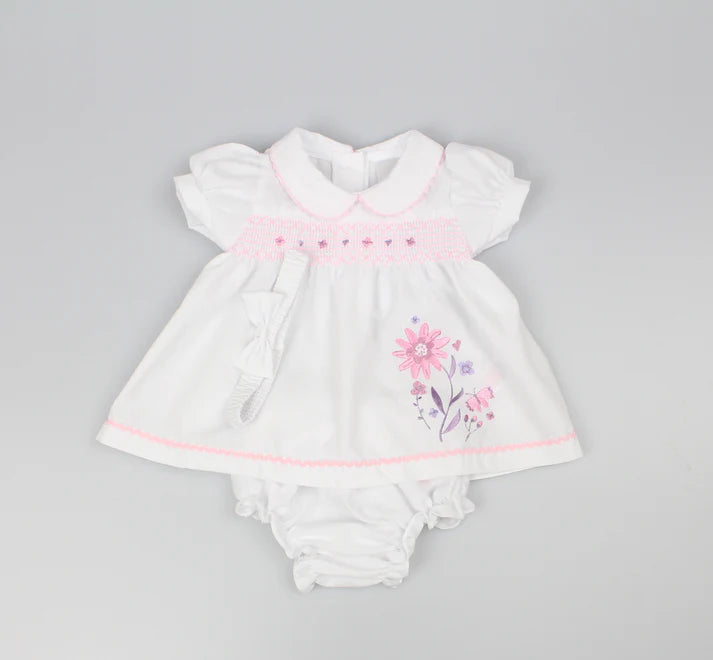 Baby Girls Floral Embroidery Dress Set