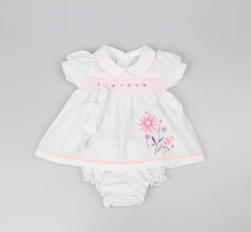 Baby Girls Floral Embroidery Dress Set