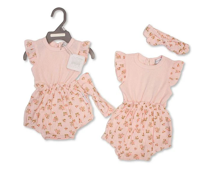 Baby Girls Floral Romper & Headband