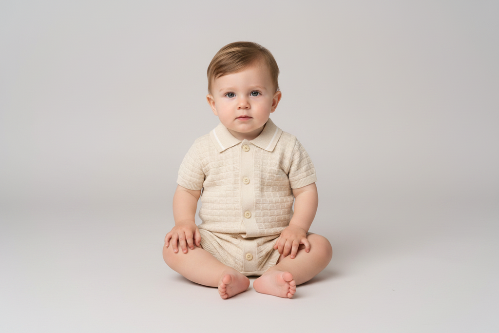 Boys Waffle True Knit Romper