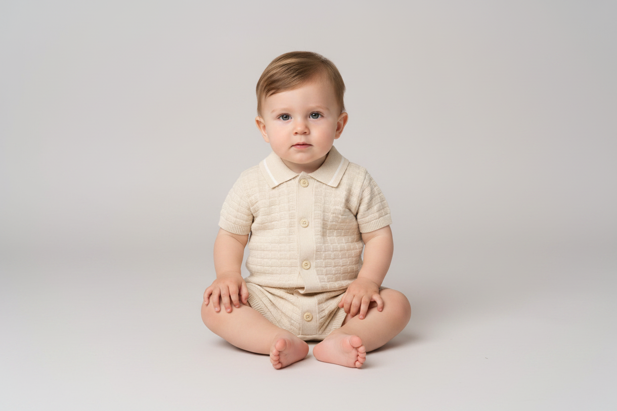 Boys Waffle True Knit Romper