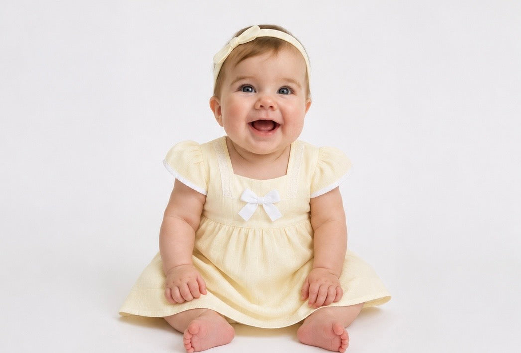 Baby Girls Dress, Pant & Headband Set