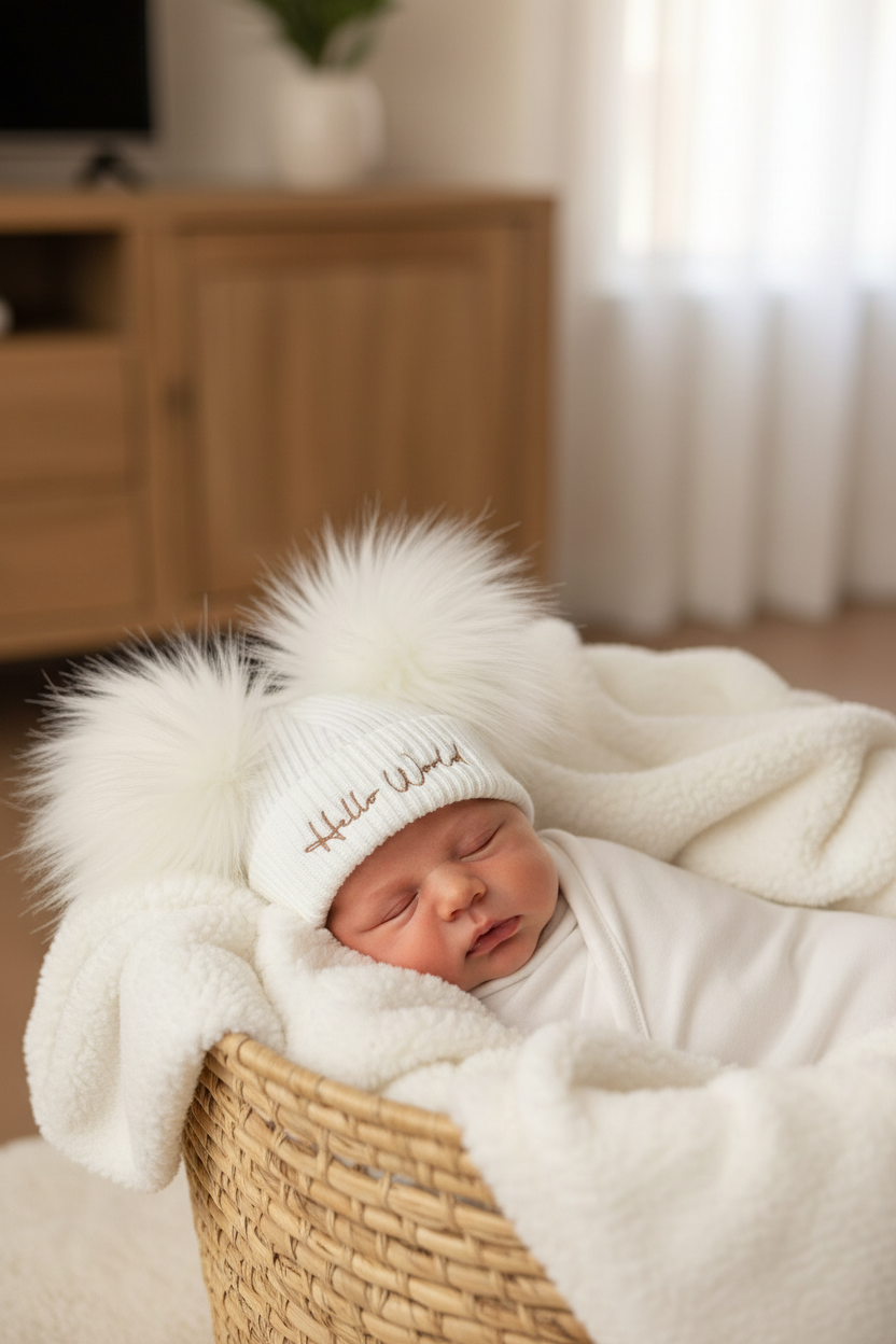 Hello world Pom hat newborn-4 months