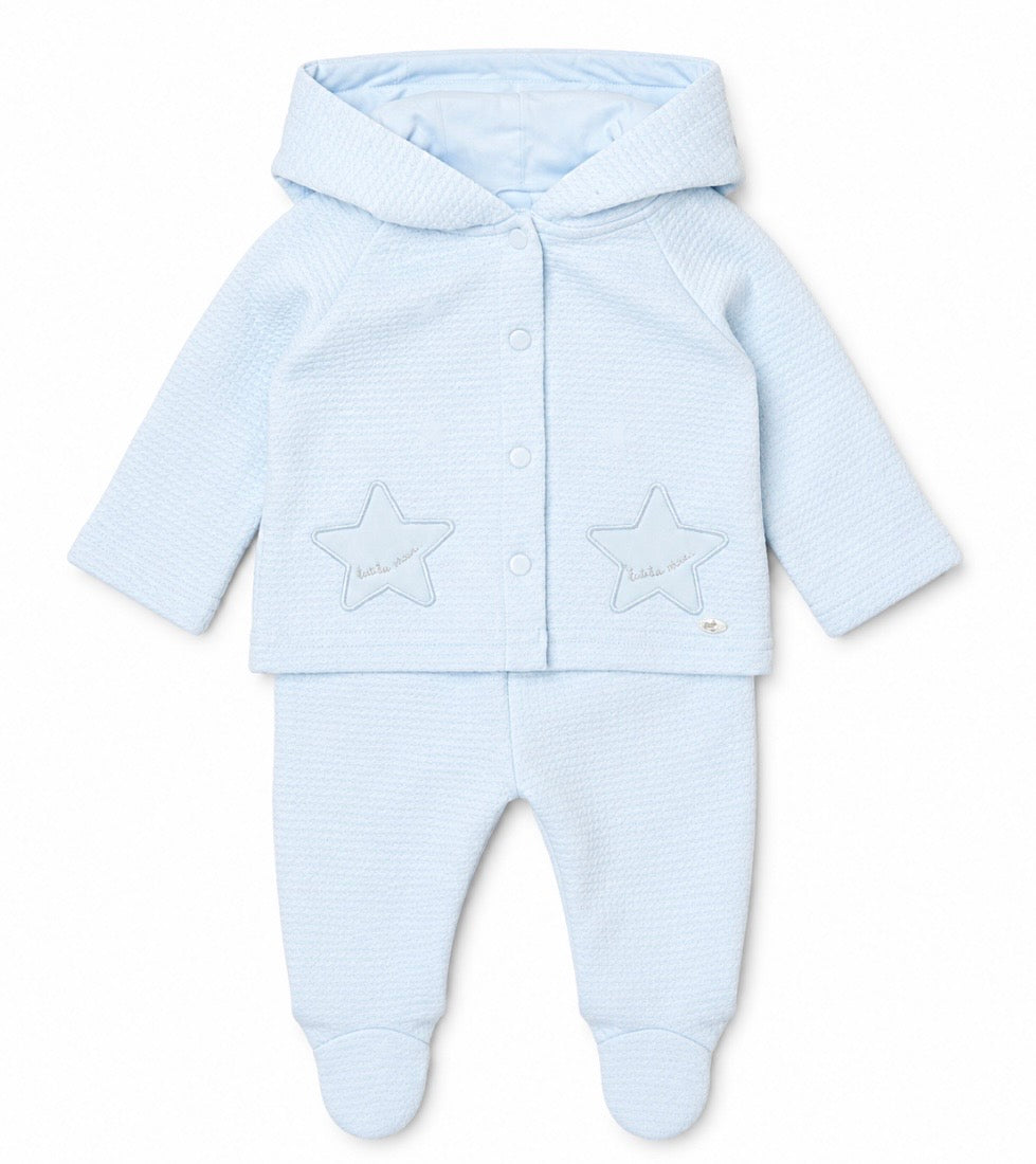 Hooded jacket & trousers set -blue star