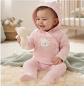 Rock a bye baby jacket,trouser & bear set -pink
