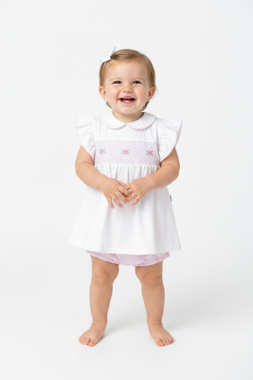 Girls Smocked Top & Jam Pants Set