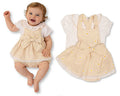 Baby Girls Gingham Dungaree Dress Set