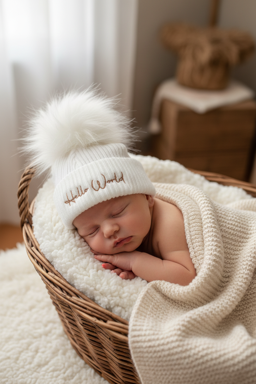 Hello world Pom hat newborn-4 months