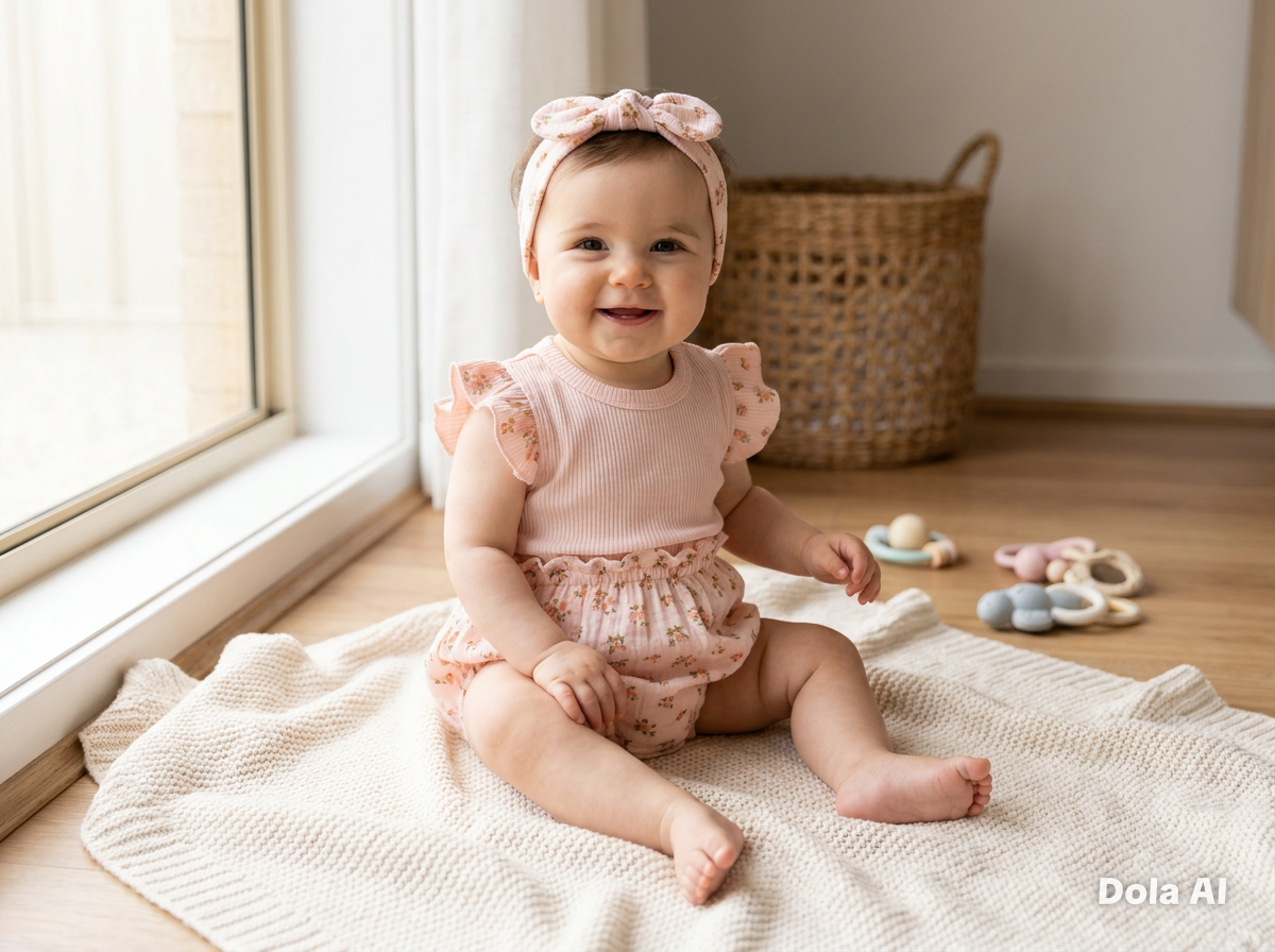 Baby Girls Floral Romper & Headband