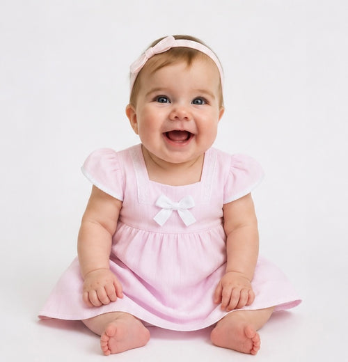 Baby Girls Dress, Pant & Headband Set
