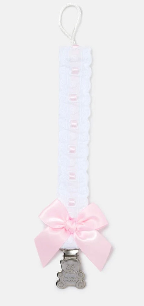 Spanish ribbon & teddy bear dummy clip