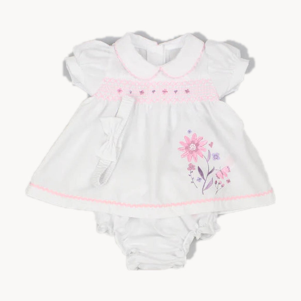 Baby Girls Floral Embroidery Dress Set