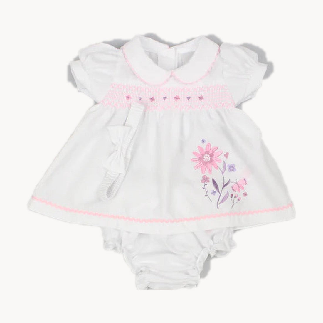 Baby Girls Floral Embroidery Dress Set
