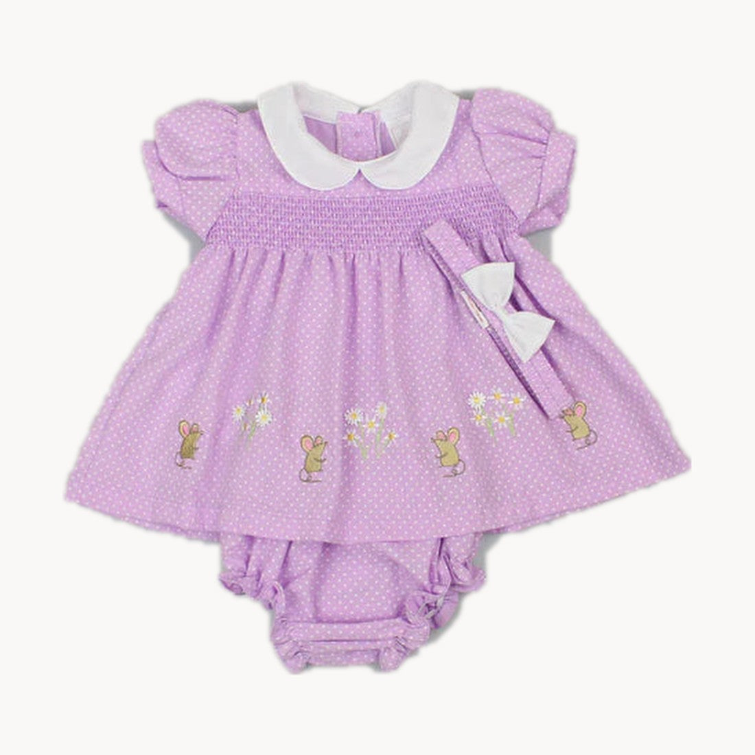 Baby Girls Purple Embroidery Dress Set