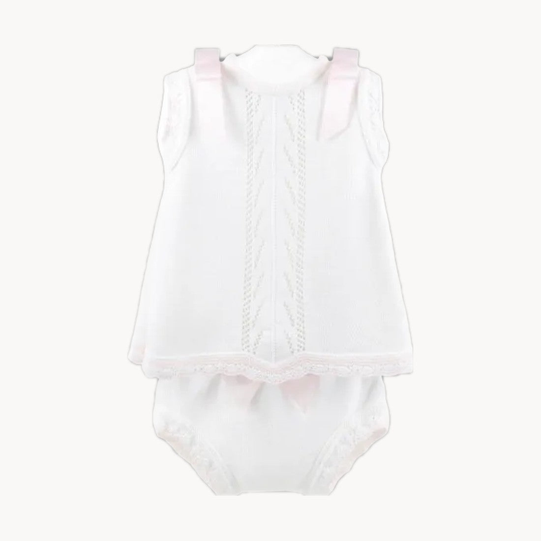 Dandelion Satin Bow Knitted Dress & Bloomers